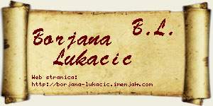 Borjana Lukačić vizit kartica